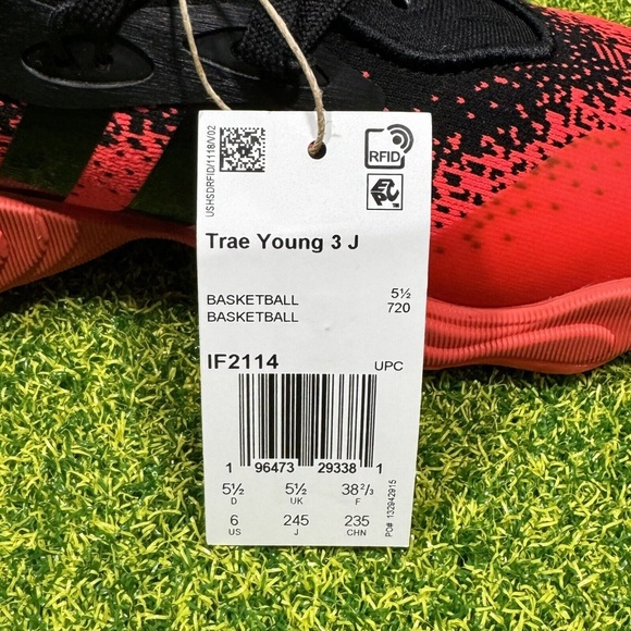 Adidas Trae Young 3 Jr Metal Size 6 Big Kids Scarlet Red Black Bred IF2114 - Picture 6 of 6